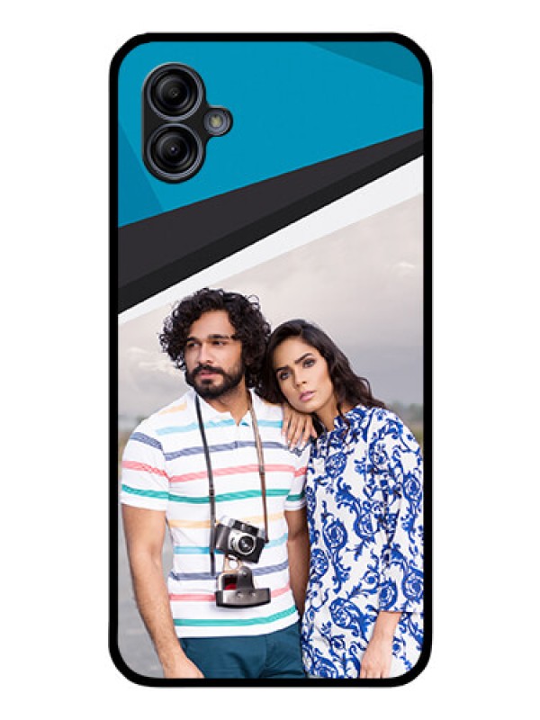 Custom Galaxy M04 Photo Printing on Glass Case - Simple Pattern Photo Upload Design
