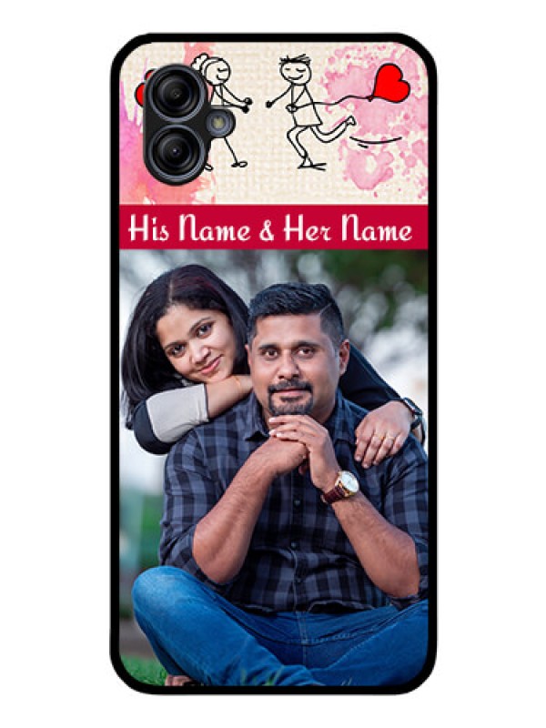 Custom Galaxy M04 Photo Printing on Glass Case - You and Me Case Design