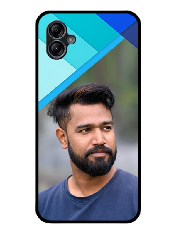 Custom Galaxy M04 Custom Glass Phone Case - Blue Pattern Design