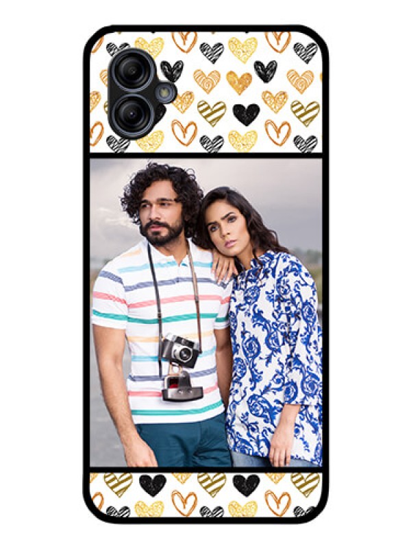 Custom Galaxy M04 Photo Printing on Glass Case - Love Symbol Design