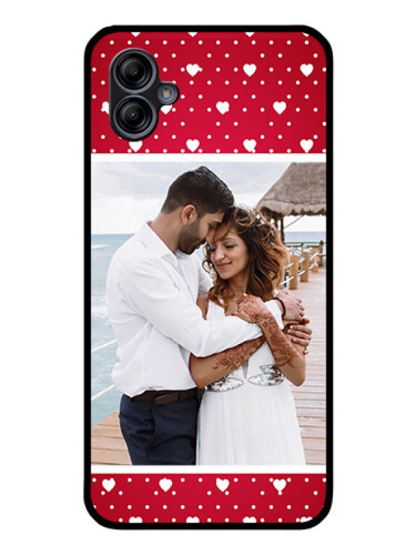 Custom Galaxy M04 Photo Printing on Glass Case - Hearts Mobile Case Design