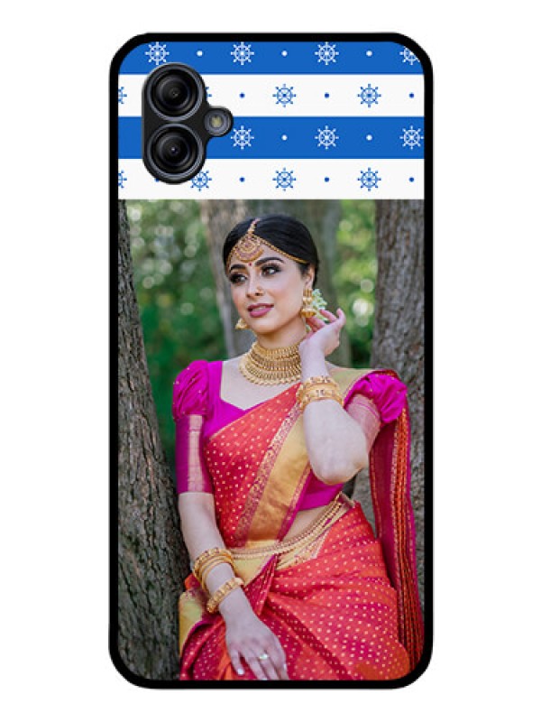 Custom Galaxy M04 Photo Printing on Glass Case - Snow Pattern Design