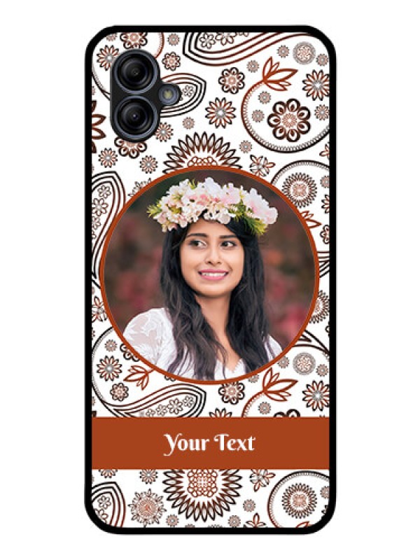 Custom Galaxy M04 Custom Glass Mobile Case - Abstract Flower Design