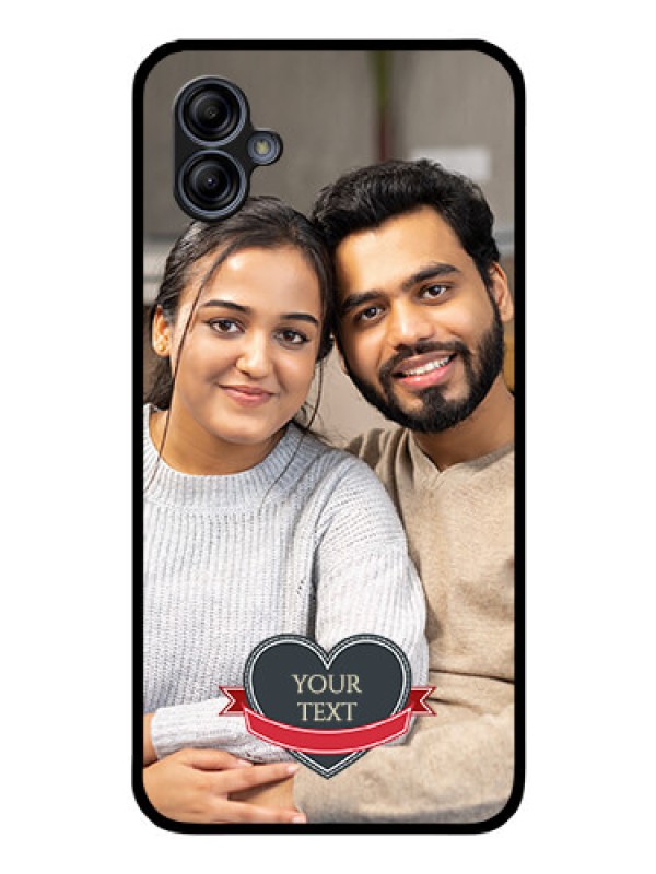 Custom Galaxy M04 Custom Glass Phone Case - Just Married Couple Design