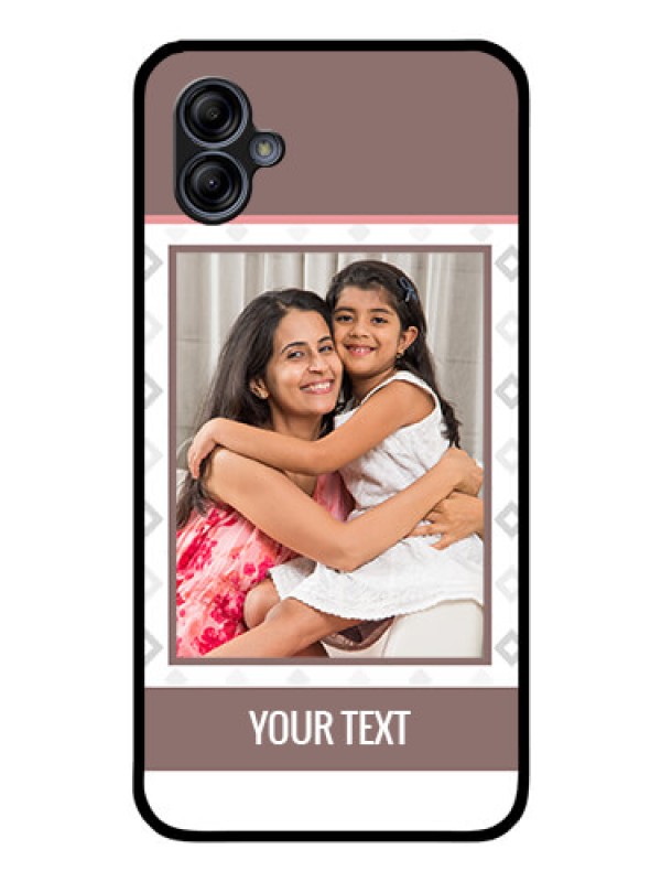 Custom Galaxy M04 Photo Printing on Glass Case - Simple Diamond Design