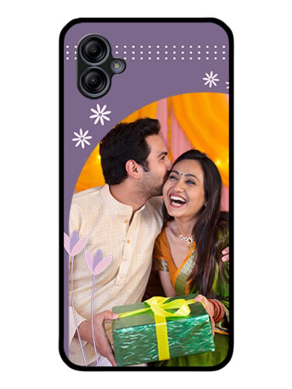 Custom Galaxy M04 Custom Glass Mobile Case - Lavender flowers design
