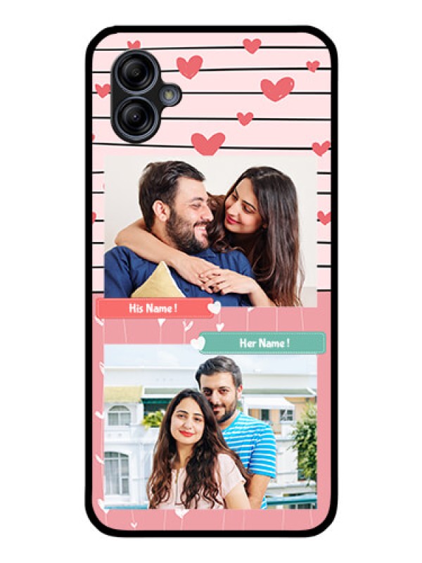 Custom Galaxy M04 Custom Glass Mobile Case - Photo with Heart Design