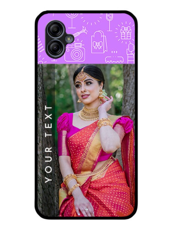 Custom Galaxy M04 Custom Glass Mobile Case - Birthday Icons Design