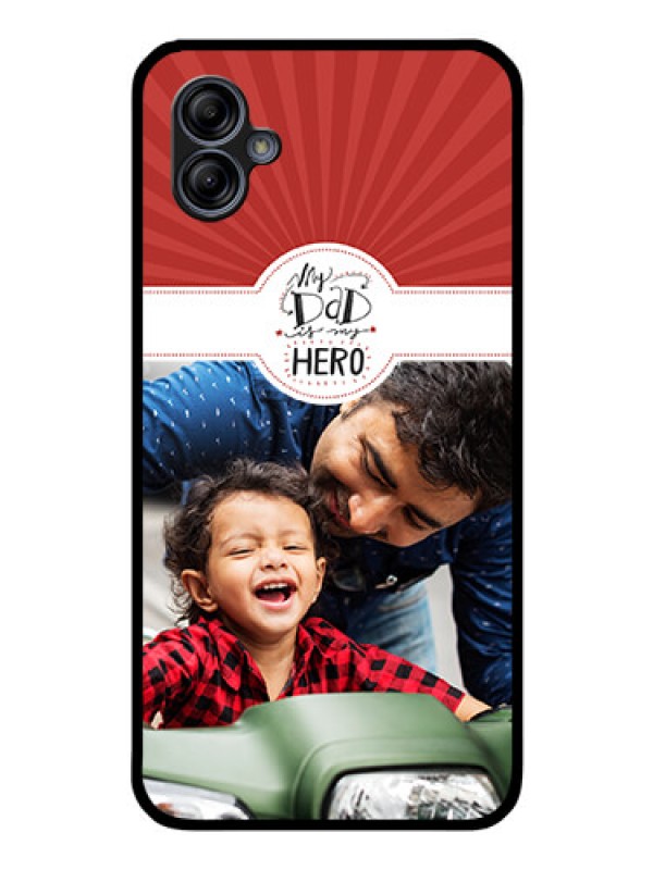 Custom Galaxy M04 Photo Printing on Glass Case - My Dad Hero Design