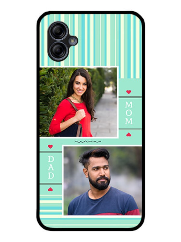 Custom Galaxy M04 Custom Glass Phone Case - Mom & Dad Pic Design