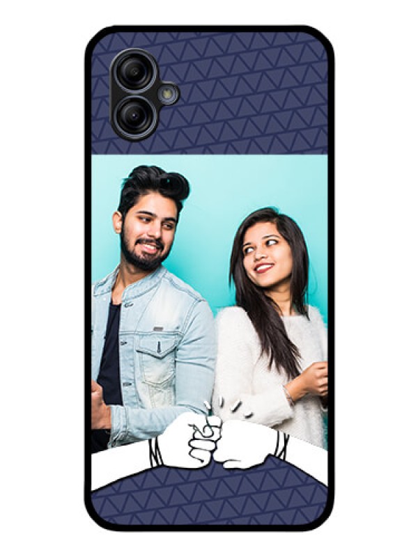Custom Galaxy M04 Photo Printing on Glass Case - with Best Friends Design