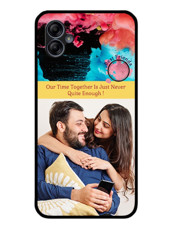 Custom Galaxy M04 Custom Glass Mobile Case - Quote with Acrylic Painting Design