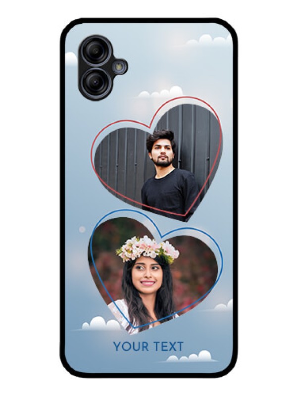 Custom Galaxy M04 Custom Glass Mobile Case - Blue Color Couple Design