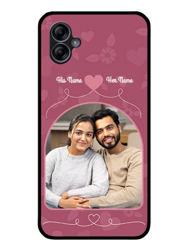 Custom Galaxy M04 Photo Printing on Glass Case - Love Floral Design