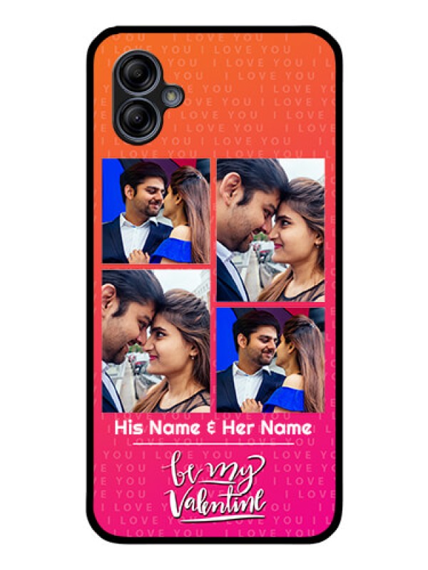 Custom Galaxy M04 Custom Glass Phone Case - I Love You Pink Design