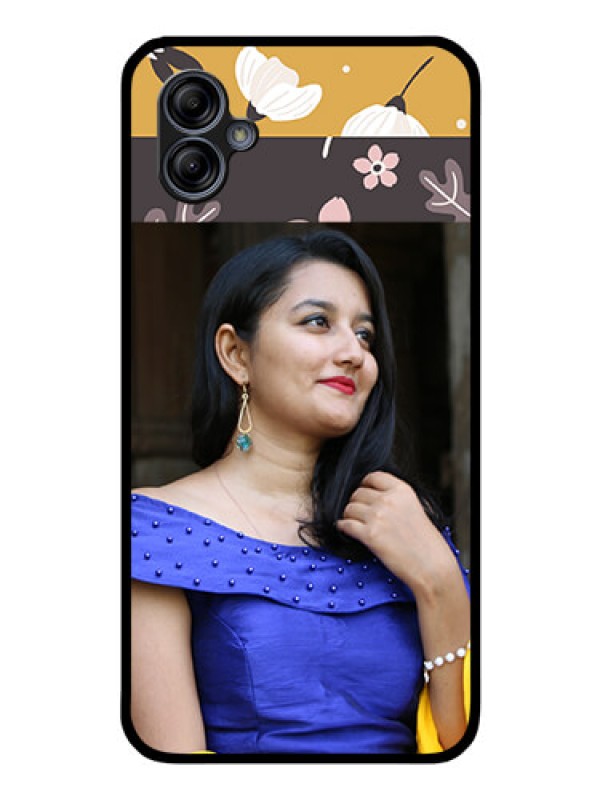 Custom Galaxy M04 Custom Glass Phone Case - Stylish Floral Design