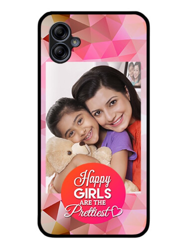 Custom Galaxy M04 Photo Printing on Glass Case - Abstract Triangle Design
