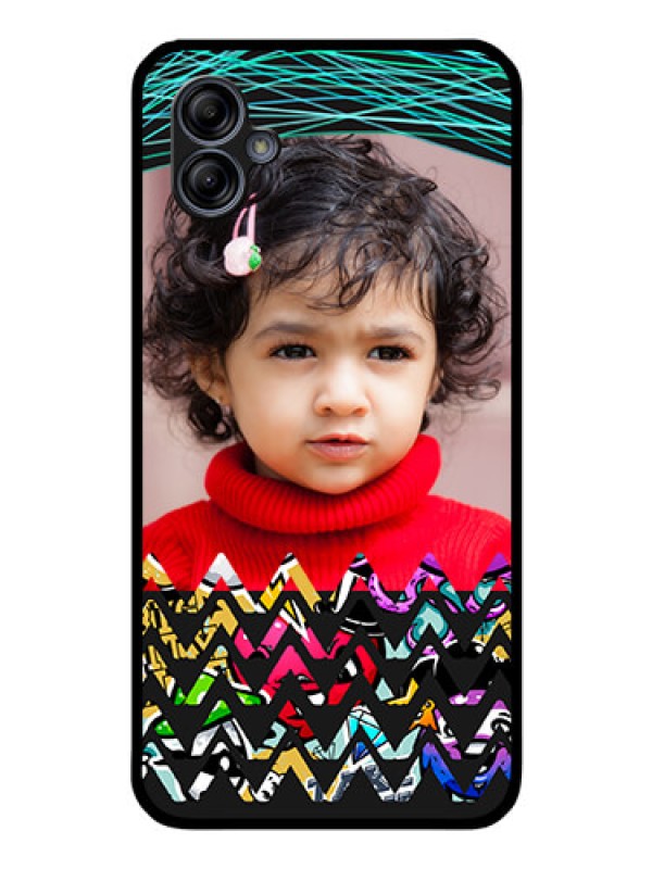 Custom Galaxy M04 Personalized Glass Phone Case - Neon Abstract Design