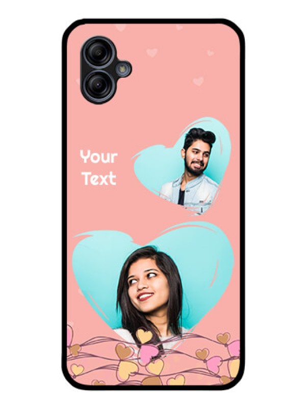 Custom Galaxy M04 Custom Glass Mobile Case - Love Doodle Design