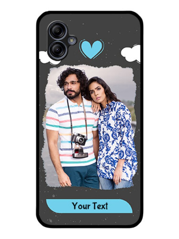 Custom Galaxy M04 Custom Glass Phone Case - Splashes with love doodles Design