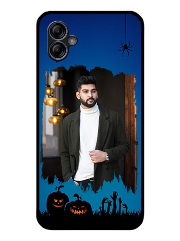 Custom Galaxy M04 Photo Printing on Glass Case - with pro Halloween design