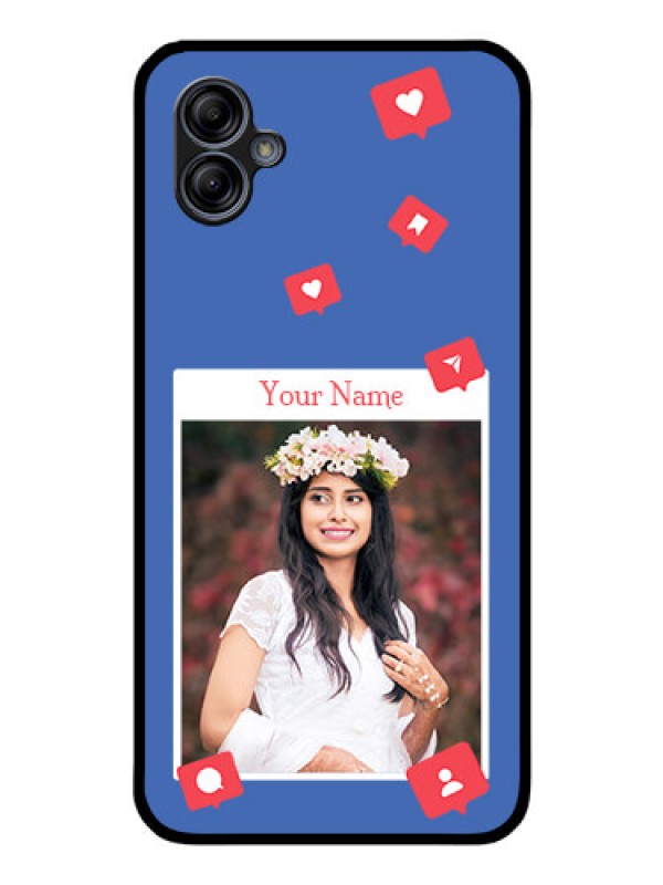 Custom Galaxy M04 Custom Glass Phone Case - Like Share And Comment Design