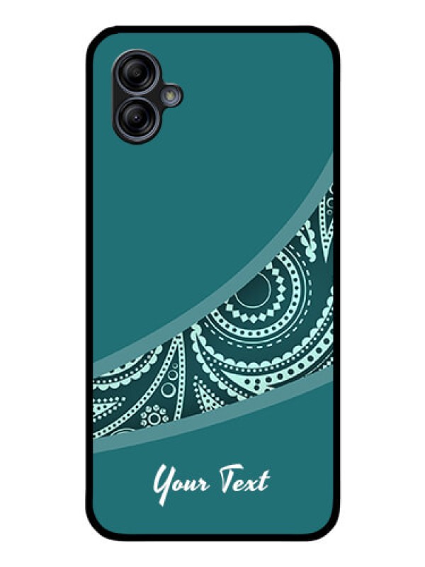Custom Galaxy M04 Photo Printing on Glass Case - semi visible floral Design