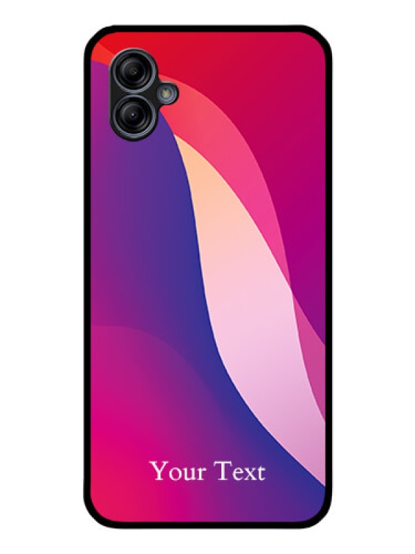 Custom Galaxy M04 Personalized Glass Phone Case - Digital abstract Overlap Design