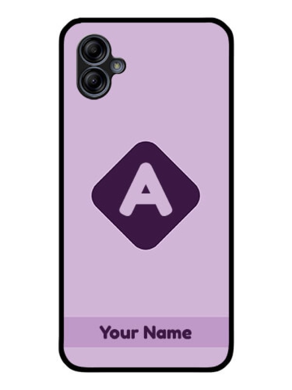 Custom Galaxy M04 Custom Glass Mobile Case - Custom Letter in curved badge Design
