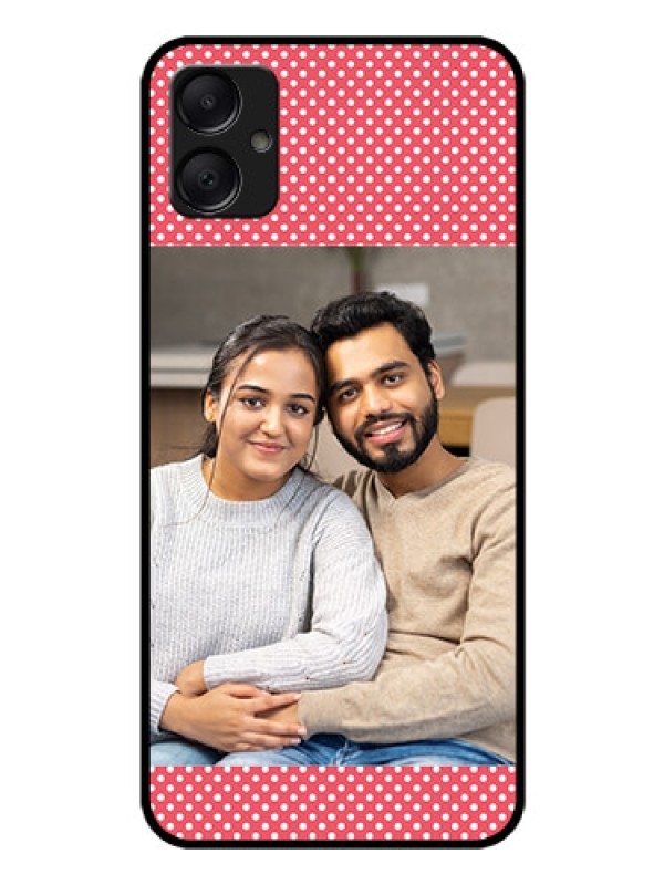 Custom Galaxy M05 Custom Glass Phone Case - White Dotted Design