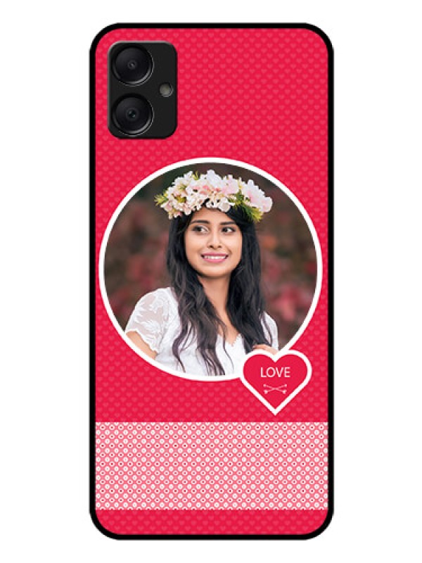 Custom Galaxy M05 Custom Glass Phone Case - Pink Color Pattern Design
