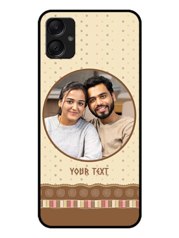 Custom Galaxy M05 Custom Glass Phone Case - Brown Dotted Mobile Case Design