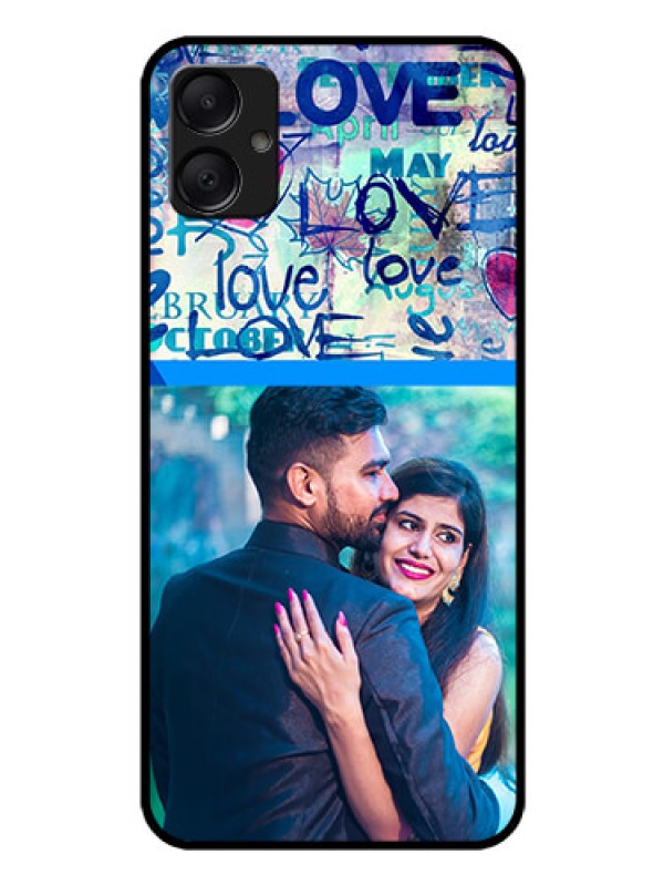 Custom Galaxy M05 Custom Glass Phone Case - Colorful Love Design