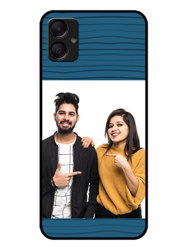 Custom Galaxy M05 Custom Glass Phone Case - Blue Pattern Cover Design