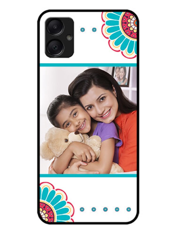 Custom Galaxy M05 Custom Glass Phone Case - Flower Design