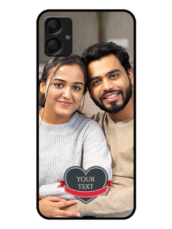 Custom Galaxy M05 Custom Glass Phone Case - Just Married Couple Design