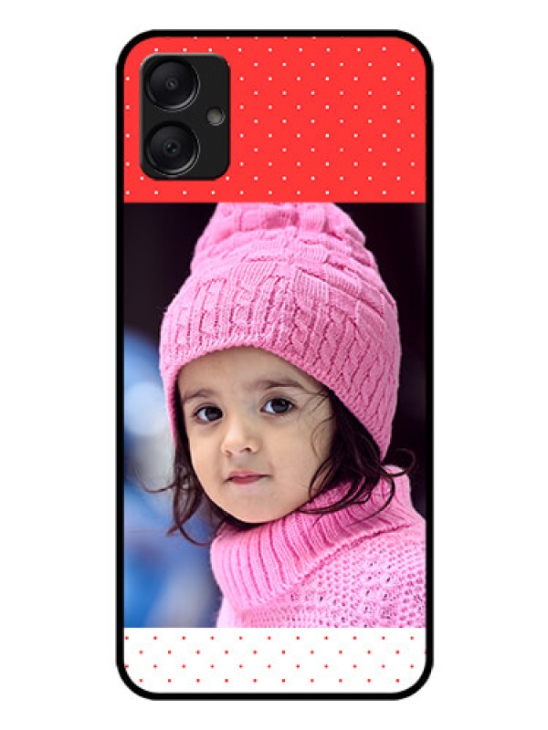 Custom Galaxy M05 Custom Glass Phone Case - Red Pattern Design