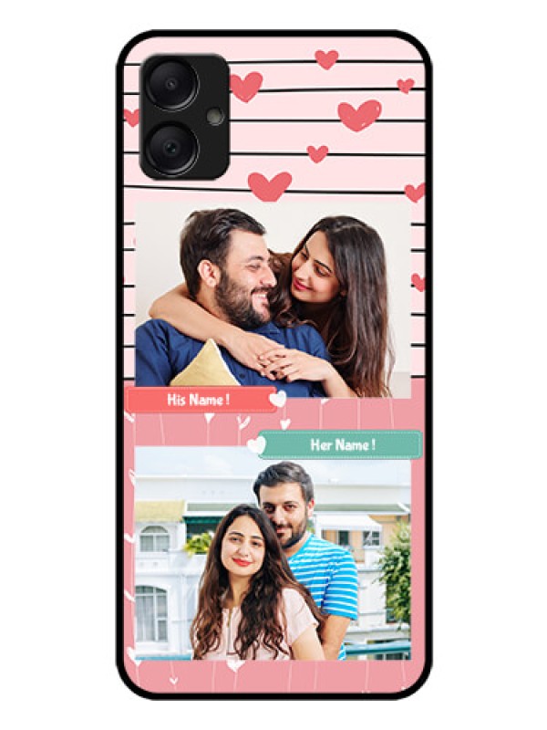 Custom Galaxy M05 Custom Glass Phone Case - Photo With Heart Design