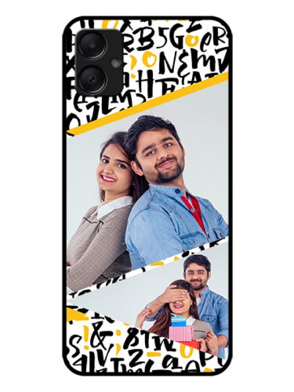 Custom Galaxy M05 Custom Glass Phone Case - Letters Pattern Design