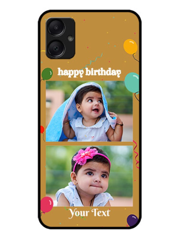 Custom Galaxy M05 Custom Glass Phone Case - Image Holder With Birthday Celebrations Design