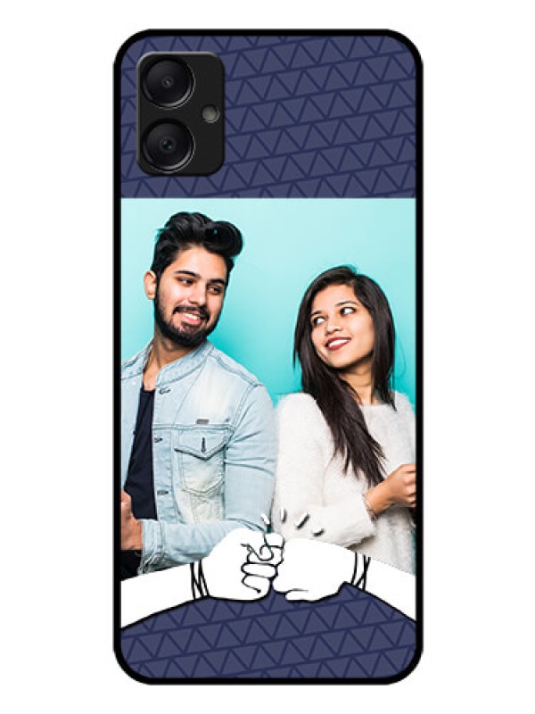 Custom Galaxy M05 Custom Glass Phone Case - With Best Friends Design