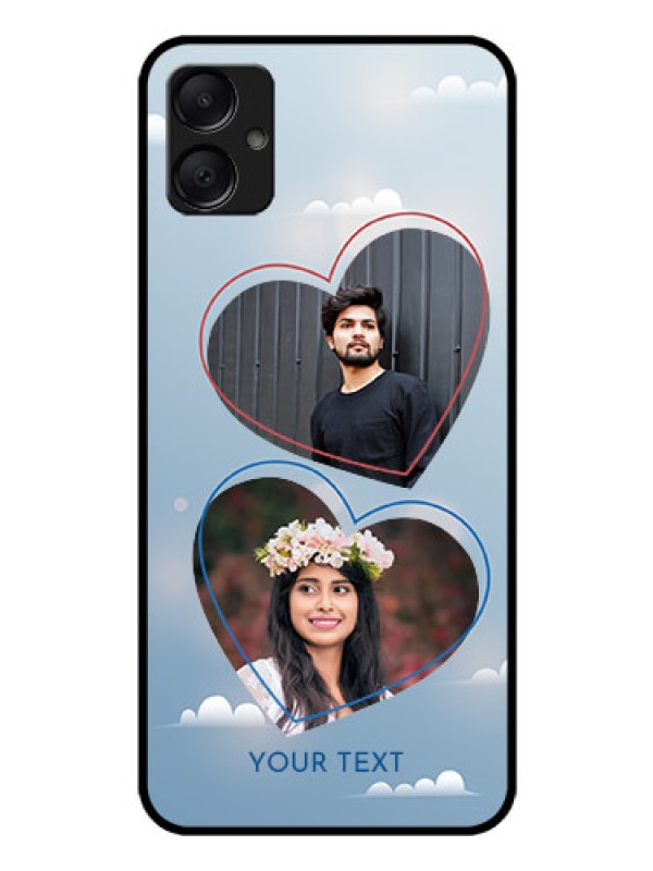 Custom Galaxy M05 Custom Glass Phone Case - Blue Color Couple Design