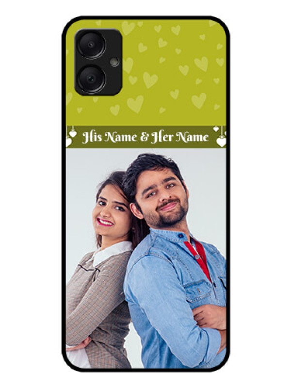 Custom Galaxy M05 Custom Glass Phone Case - You and Me Heart Design