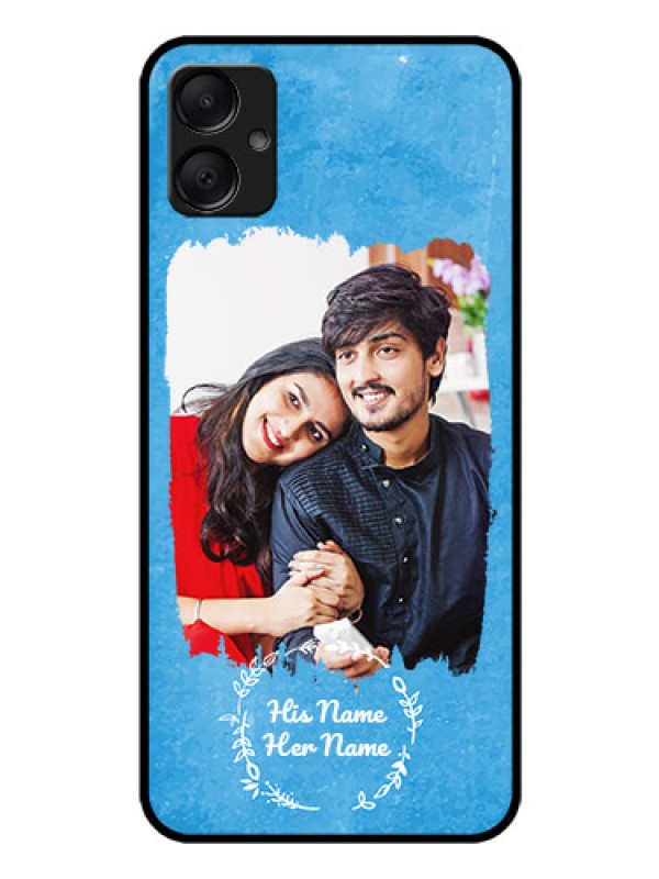 Custom Galaxy M05 Custom Glass Phone Case - Blue Color Vintage Design