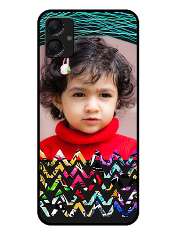 Custom Galaxy M05 Custom Glass Phone Case - Neon Abstract Design