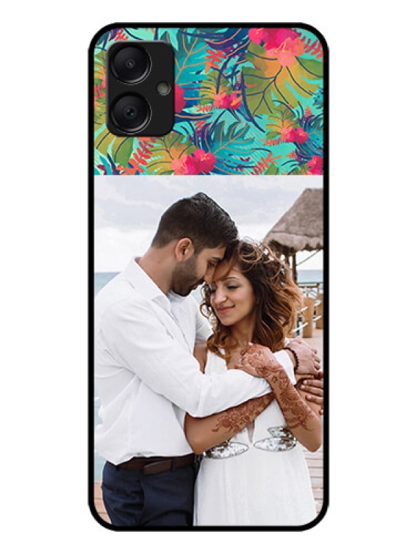Custom Galaxy M05 Custom Glass Phone Case - Watercolor Floral Design