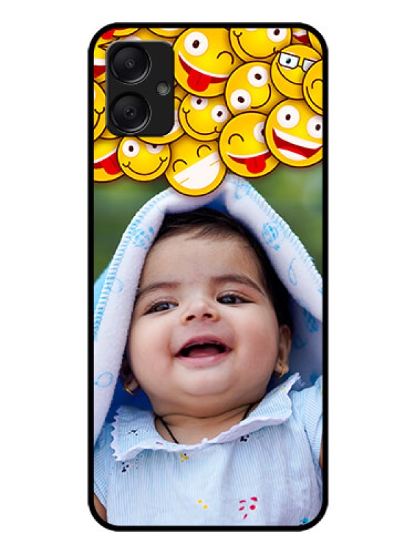 Custom Galaxy M05 Custom Glass Phone Case - With Smiley Emoji Design