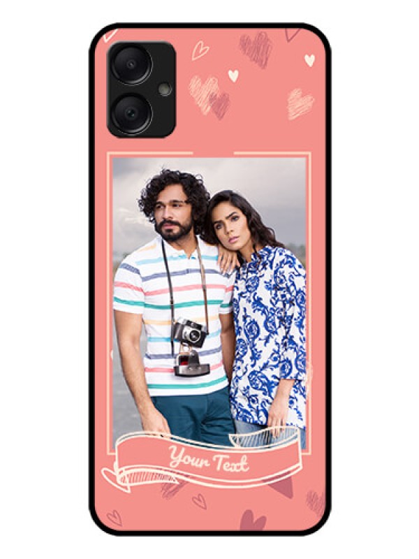 Custom Galaxy M05 Custom Glass Phone Case - Love Doodle Art Design