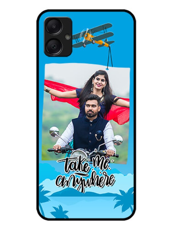 Custom Galaxy M05 Custom Glass Phone Case - Traveller Design