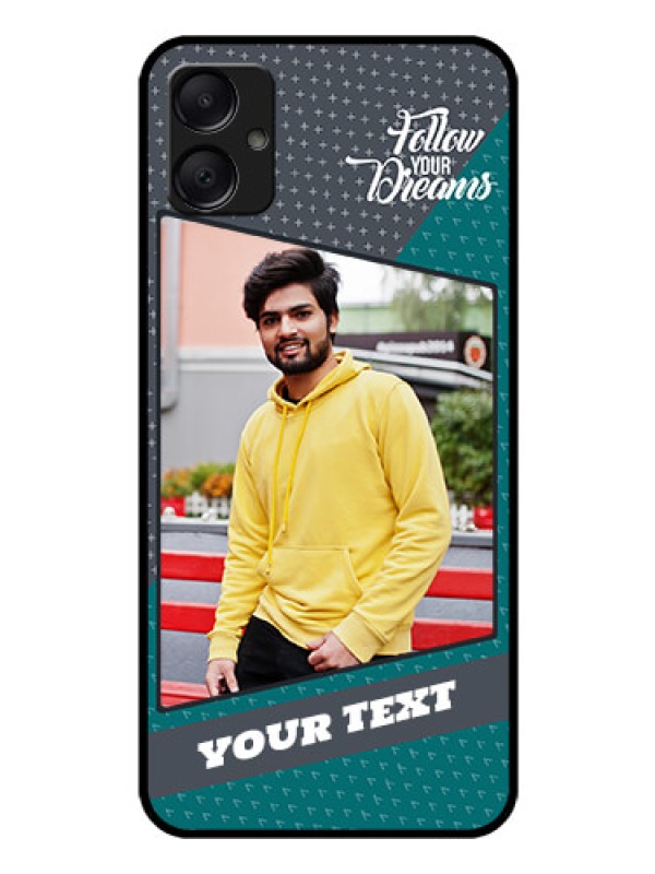 Custom Galaxy M05 Custom Glass Phone Case - Background Pattern Design With Quote